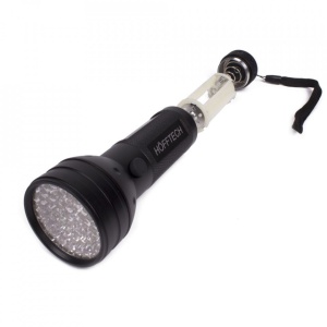 Lanterna metalica cu 51 LED-uri UV, Hofftech, lumina ultravioleta, Neagra