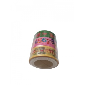 Set 3 Role Banda Adeziva Decorativa din hartie, pentru cadouri si decoratiuni, multicolora