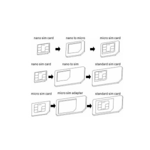 Set adaptoare Micro SIM si Nano SIM, 8 piese, Albe
