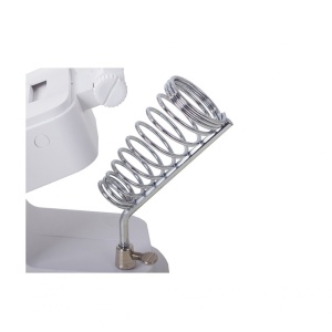 Suport pentru ciocan de lipit cu doua lupe, 10 LED-uri si 3 Sertare, Alb