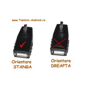 Adaptor OTG Mini USB la 90 grade - orientare spre Stanga