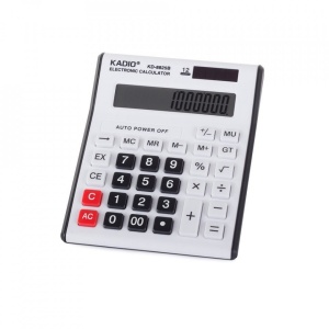 Calculator de birou, taste mari 8x8mm, afisaj cu 12 cifre, incarcare solara, Alb