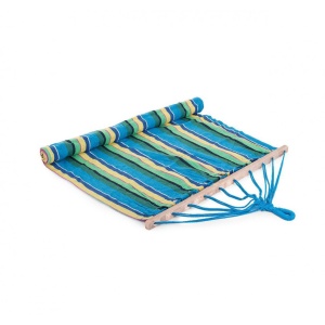 Hamac de gradina cu rame din lemn masiv si sfori pentru ancorare, 200 x 80 cm