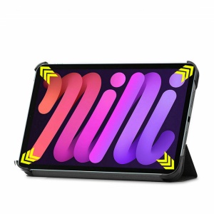 Husa Smart Cover tableta, pentru iPad Mini 6 (2021) 8.3 inch cu model fata, alb negru