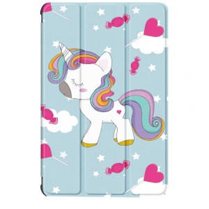 Husa smart cover tableta, pentru Lenovo Tab M10 gen 3 10.1 inch TB-328 model unicorn, albastru deschis