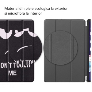 Husa Smart Cover tableta, pentru Lenovo Tab P11 Pro 2nd Gen 11.2 inch 2022 cu model fata, negru cu alb