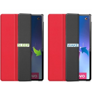 Husa Smart Cover tableta, pentru Lenovo Tab P12 Pro Q706FZ 12.6 inch, rosie