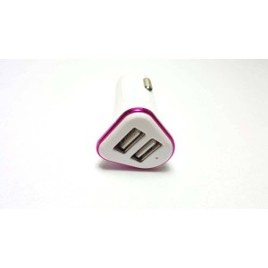 Incarcator auto - 5V 2400 mAh - cu 2 mufe USB - Alb