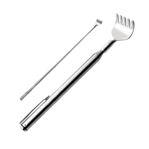 Instrument de scarpinat pentru spate, metalic, telescopic, 15-50 cm, Argintiu