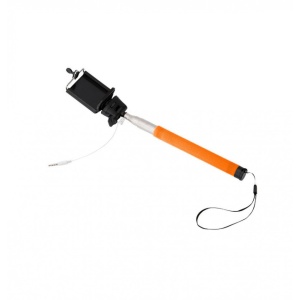 Selfie stick clasic, compact, pentru telefoane mobile, 100cm, Portocaliu