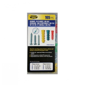 Set 165 piese, solsuruburi si dibluri din plastic, multicolor