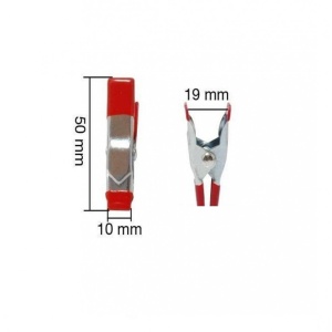 Set 2 bucati, carlige metalice mici, prevazute cu arc puternic, Rosii