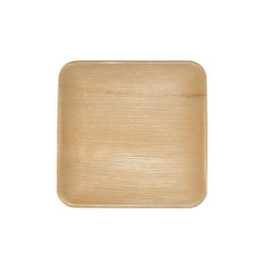 Set 5 bucati, farfurii patrate naturale, din frunze de palmier, 25 x 25 cm