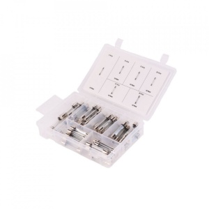Set 60 piese, Sigurante rapide fuzibile din sticla, 30x6mm, diferite amperaje, Transparente