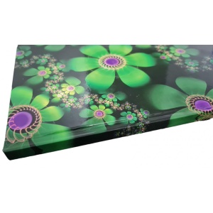 Block notes, MIXDesign, liniat dictando tip W, A5, 96 file, coperti cartonate, model flori, Verde