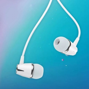 Casti audio cu microfon, WK Design, model Y6, 120 cm , Albe