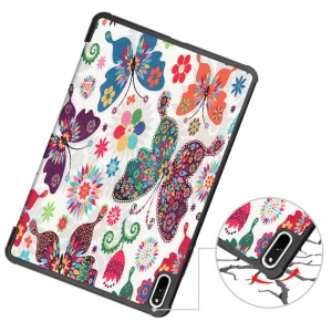 Husa Smart Cover tableta, pentru Huawei MatePad 11 - 10.95 inch, fluturi, alb