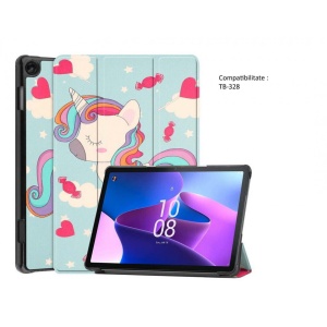 Husa smart cover tableta, pentru Lenovo Tab M10 gen 3 10.1 inch TB-328 model unicorn, albastru deschis