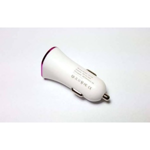 Incarcator auto - 5V 2400 mAh - cu 2 mufe USB - Alb