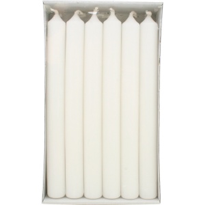 Set 12 bucati, lumanari pascale decorative, 210 x 21 mm, Albe
