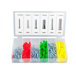 Set 165 piese, solsuruburi si dibluri din plastic, multicolor