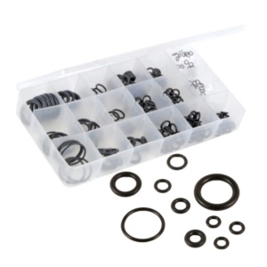 Set 225 piese, O-RING-uri, garnituri rotunde din cauciuc moale, negre