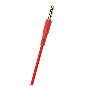 Cablu auxiliar, audio stereo, Jack 3.5 mm, 3 pini, Rosu