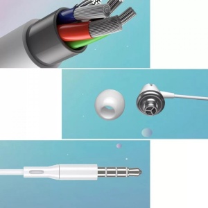 Casti audio cu microfon, WK Design, model Y6, 120 cm , Albe