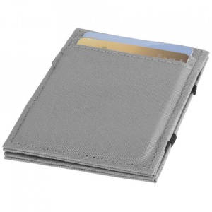Husa pentru card-uri cu protectie contactless RFID, 4 sloturi, Textil, Gri
