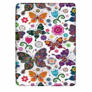 Husa Smart Cover tableta, pentru Kindle Paperwhite 5 2021 6.8 inch, model fluturi, alb