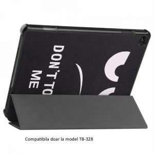 Husa smart cover tableta, pentru Lenovo Tab M10 gen 3 10.1 inch TB-328 cu model fata. alb negru