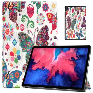 Husa smart cover tableta, pentru Lenovo Tab P11 Plus 11 inch J616/J607 model fluture, multicolor