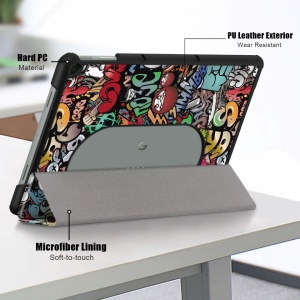 Husa Smart Cover tableta, pentru Pixel Tablet 11 inch 2023, graffiti