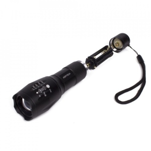 Lanterna metalica cu LED COB de mare putere, Hofftech, 5 moduri de iluminare, Neagra