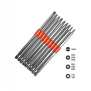 Set 10 piese, Bituri hexagonale extra lungi, cu lungime de 150 mm