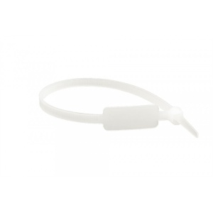Set 100 bucati Soricei, Coliere din plastic cu loc pentru marcaj, 4.8 x 190 mm, Alb