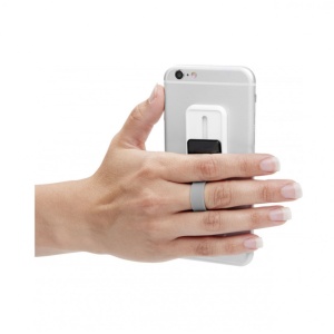 Suport tip Hand Strap pentru telefon, autoadeziv, cu buton Negru