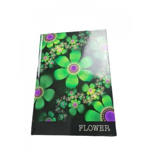 Block notes, MIXDesign, liniat dictando tip W, A5, 96 file, coperti cartonate, model flori, Verde