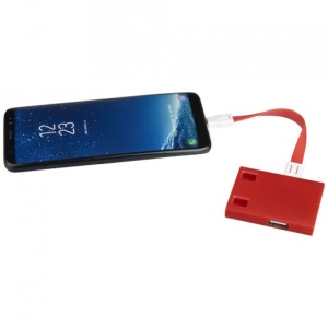 Hub USB 2.0 pentru tableta, 3 porturi USB, cablu cu mufa combo si adaptor Tip C, Rosu