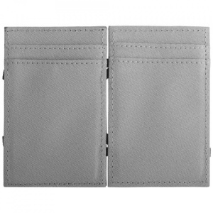Husa pentru card-uri cu protectie contactless RFID, 4 sloturi, Textil, Gri