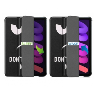 Husa Smart Cover tableta, pentru iPad Mini 6 (2021) 8.3 inch cu model fata, alb negru