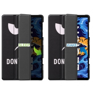 Husa Smart Cover tableta, pentru Lenovo Legion Y700 TB-9707 8.8 inch, model angry face, negru cu alb