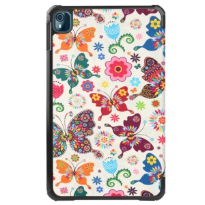 Husa Smart Cover tableta, pentru Nokia T10 8 inch 2022 model fluturi, alba
