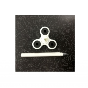 Pix Fidget Spinner Pen, triunghiular, pasta neagra, 16 cm, Alb