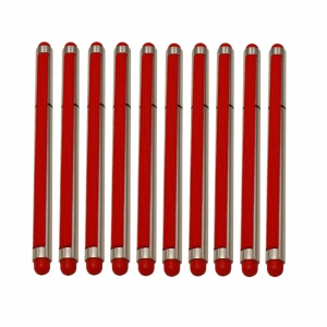 Set 10 buc, Stylus 2 in 1 cu Pix cu capac si elastic, Rosu