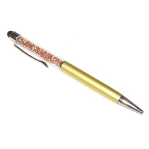 Touch pen cu pix incorporat, stylus auriu decorat cu Cristale