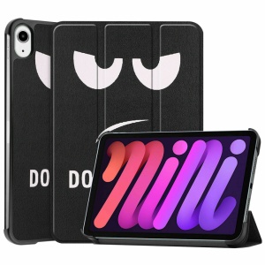 Husa Smart Cover tableta, pentru iPad Mini 6 (2021) 8.3 inch cu model fata, alb negru