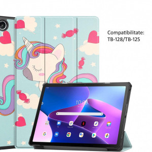 Husa Smart Cover tableta, pentru Lenovo Tab M10 Plus 10.6 Inch TB-128 2022 model unicorn, albastru deschis