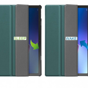 Husa Smart Cover tableta, pentru Lenovo Tab M10 Plus gen 3 10.6 Inch TB-128 2022, verde inchis