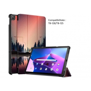 Husa Smart Cover tableta, pentru Lenovo Tab M10 Plus TB-128,cu suport, model peisaj, multicolor